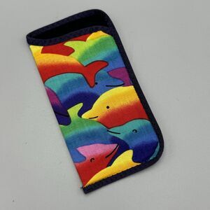 Dophin Fabric Reading Eye Glass Pocket Case Multi Color Animal Themed Soft